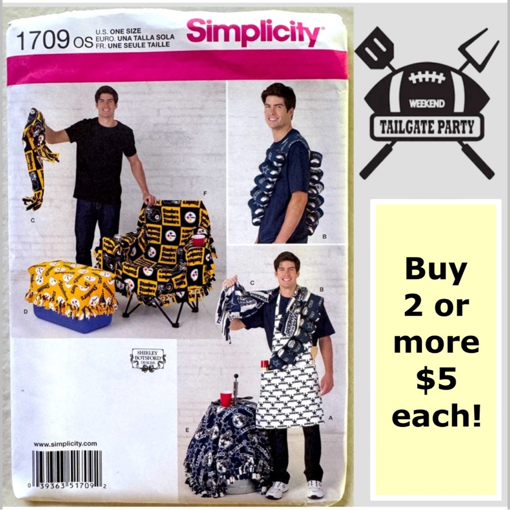 TAILGATING Accessories Simplicity 1709 Uncut Sewing Pattern (One Size)